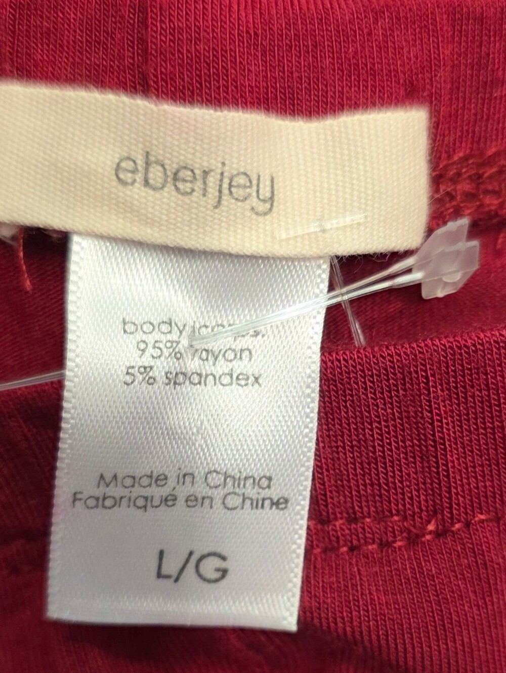 Eberjey Gisele Tencel Modal Long PJ Set Pajama Large Pants Shirt Red Self Care L - Picture 5 of 5